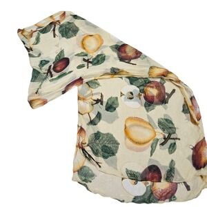 Sheer Fruit Scarf Lightweight Pear Apple Botanical Boho Whimsical Novelty Farm